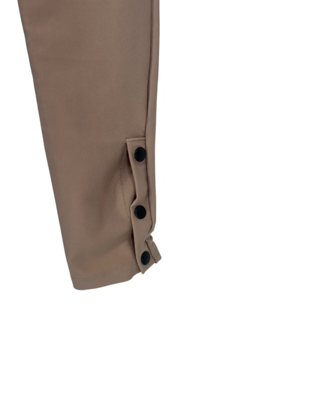 High Waisted Skinny Pants XS Taupe Wrap Waist Button Detail Stretch Slim Fit - Picture 3 of 9